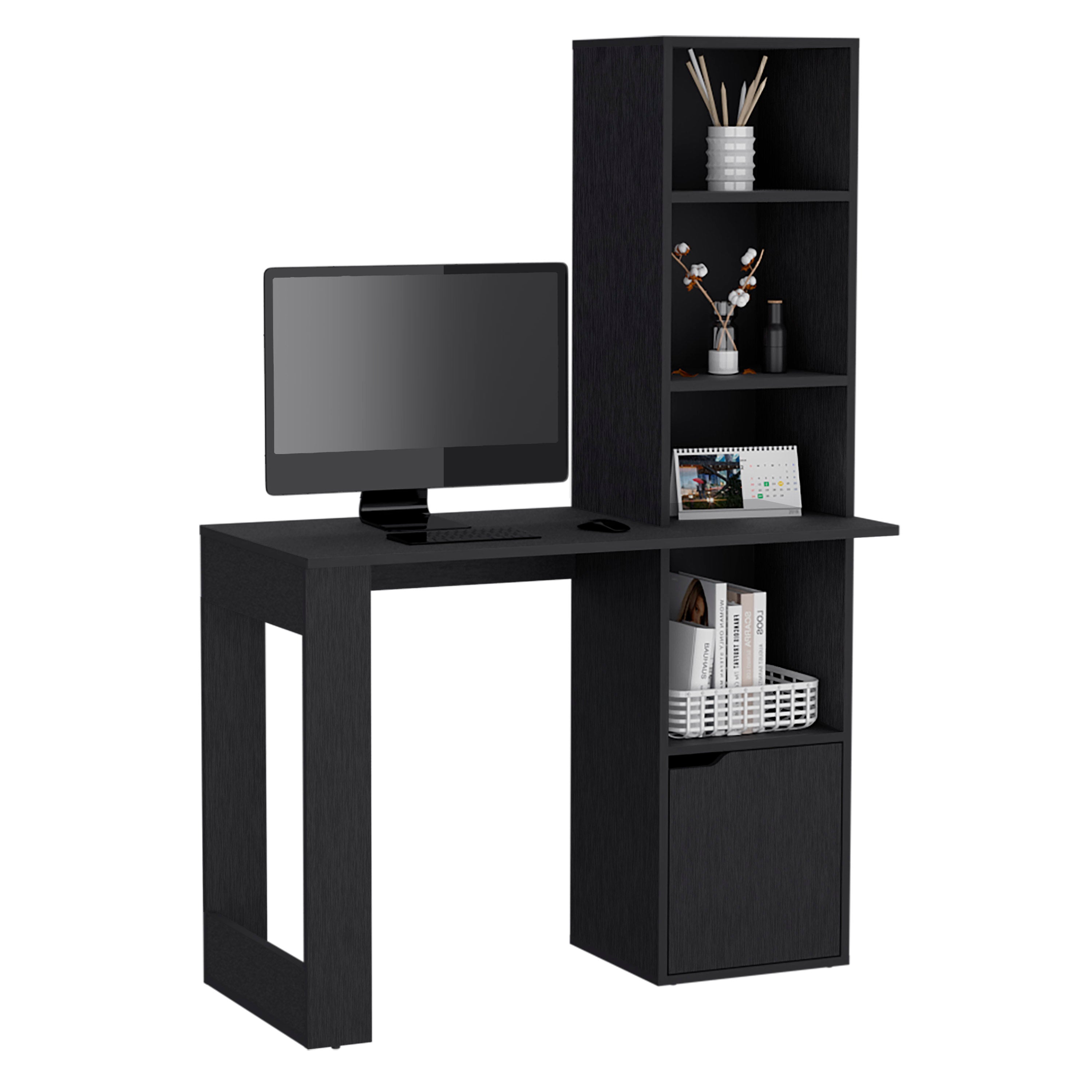 39-Inch Ripley Writing Desk with Storage Tower and Cabinet Door – detail