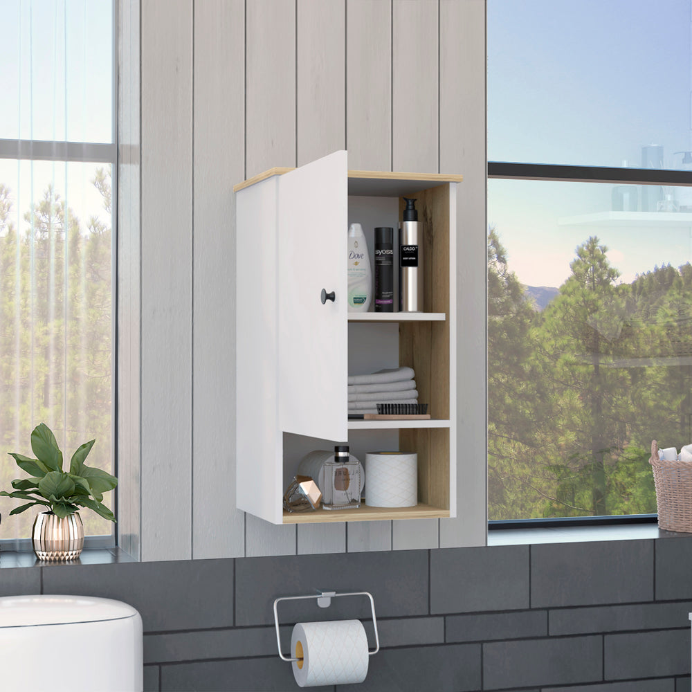 Arya Storage Cabinet with Single Door – Open Lower Display Shelf