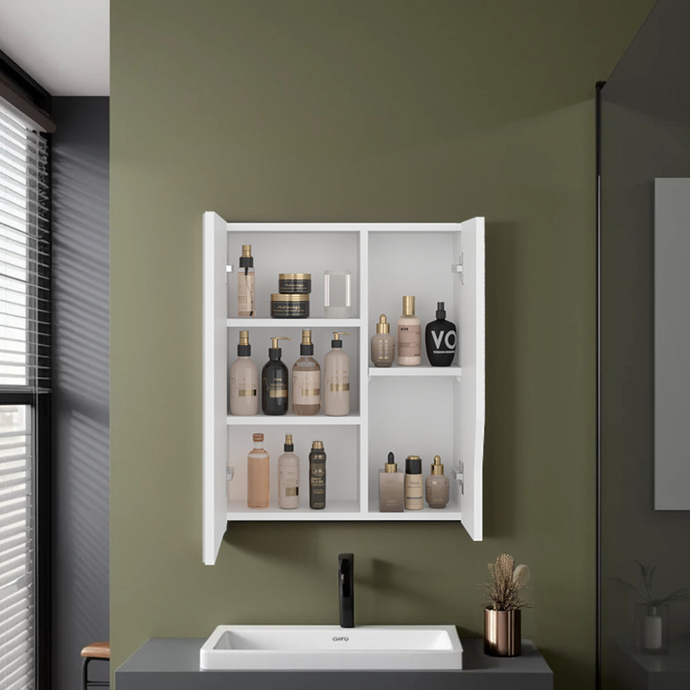 20-Inch Athol Medicine Cabinet with Double Door and 5 Open Shelves – Mirror And Storage Combined