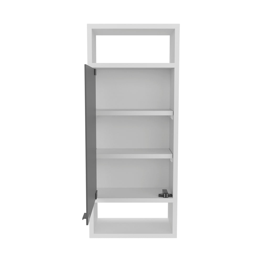 12-Inch Sayre Medicine Cabinet with Single Door and 5 Open Shelves – Open Shelf Display