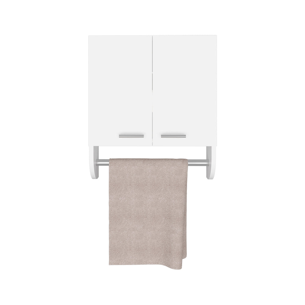 17-Inch Huslia Medicine Cabinet with Double Door and 2 Open Shelves – Coordinated White Finish