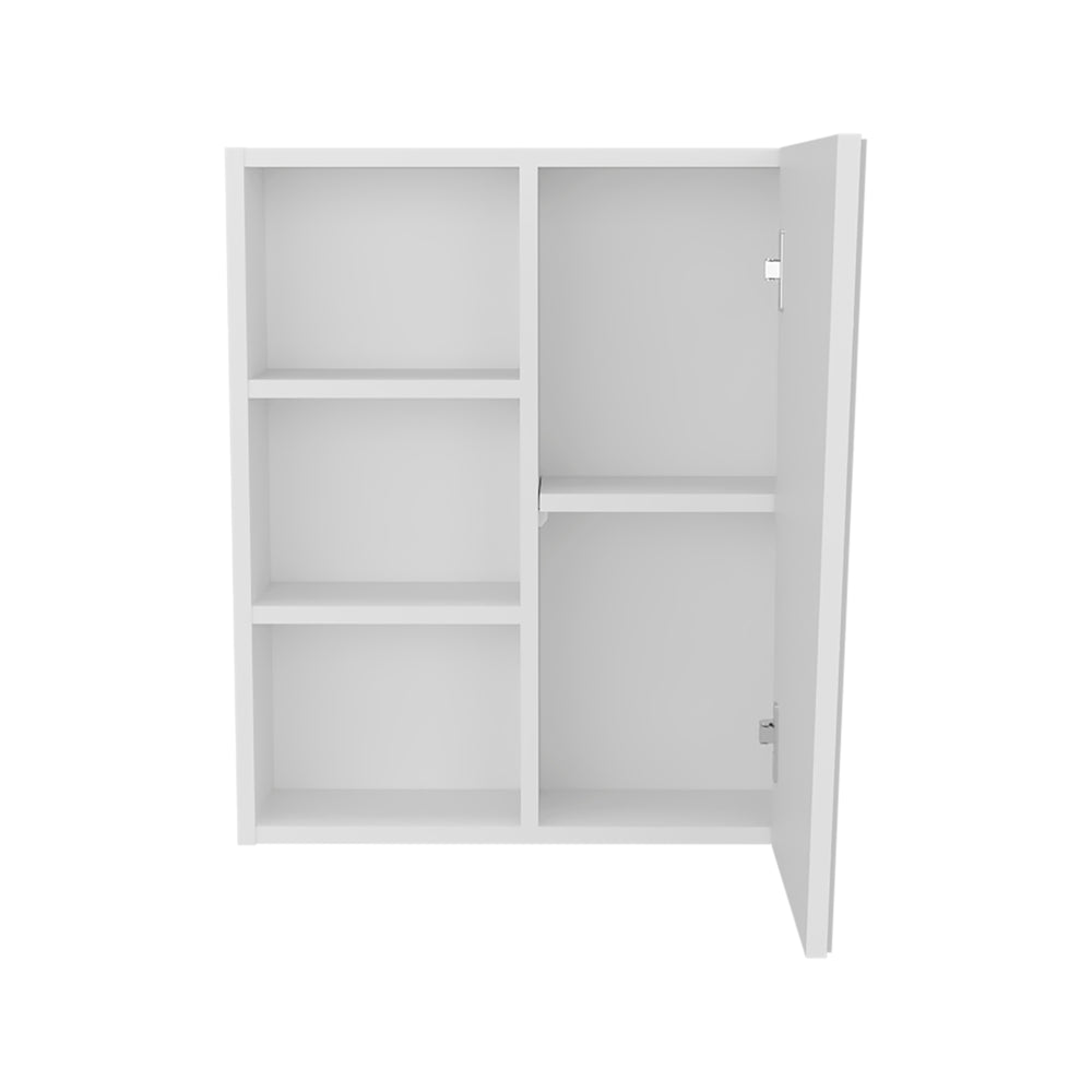 20-Inch Piney Medicine Cabinet with Single Door and 5 Open Shelves – Durable Construction