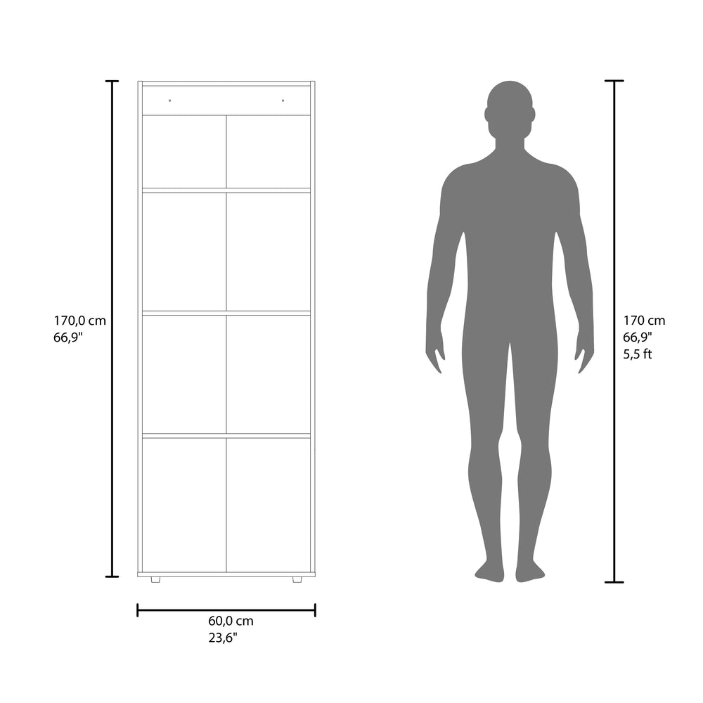 24-Inch Trego Armoire with 3 Open Shelves – Durable Construction