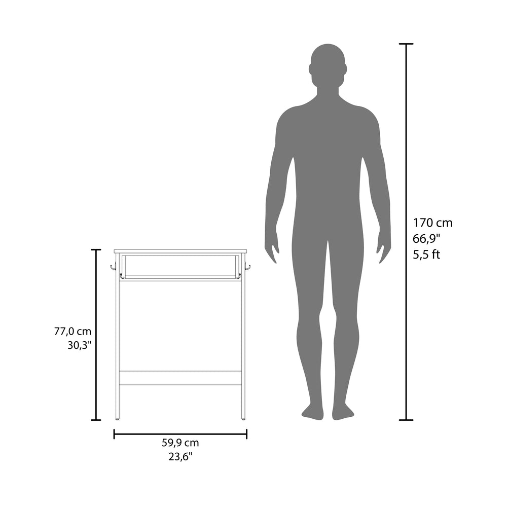 24-Inch Yaak Compact Entryway Writing Desk with 1-Drawer – Slim Tapered Legs