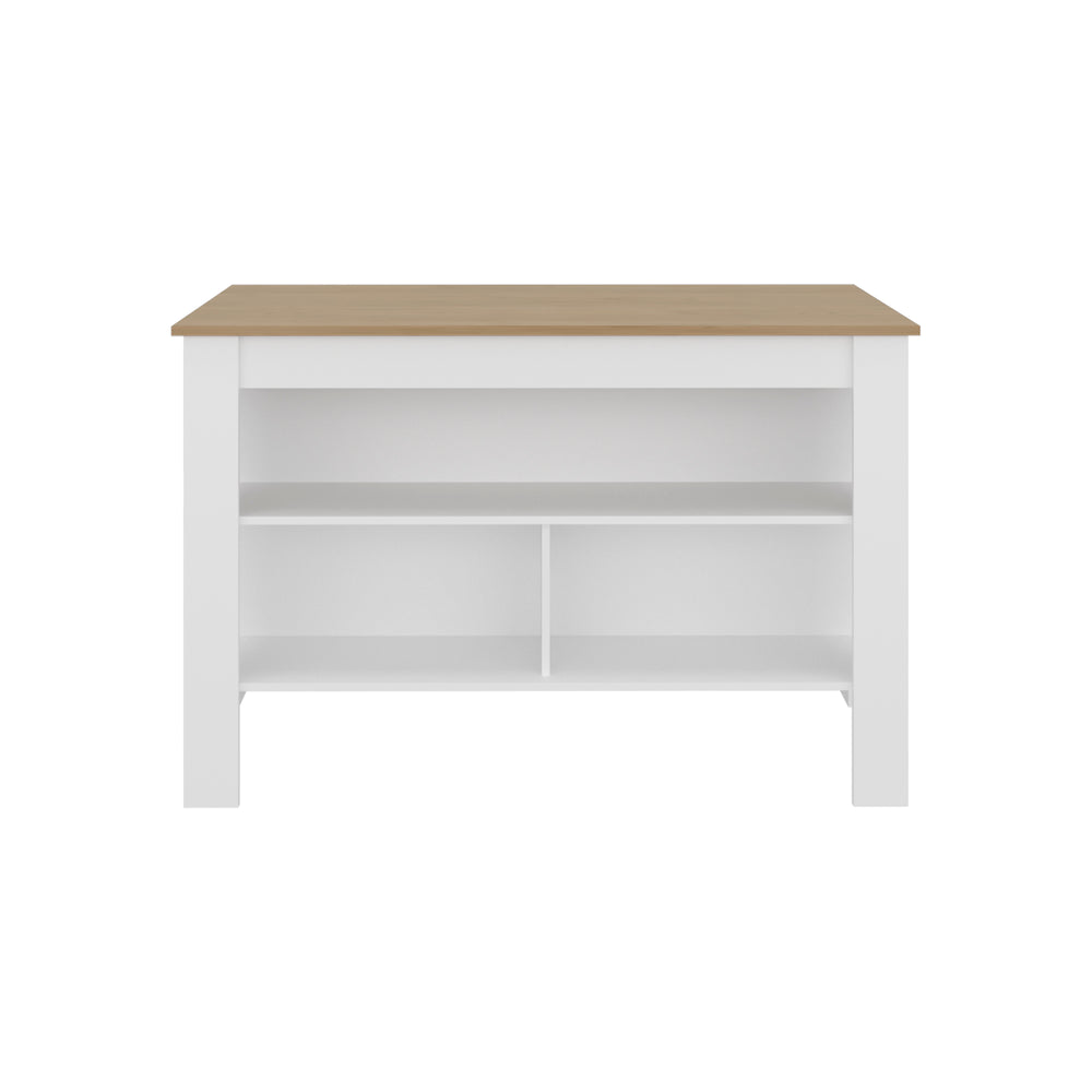 54-Inch Ruso Kitchen Island – Open Shelving Storage