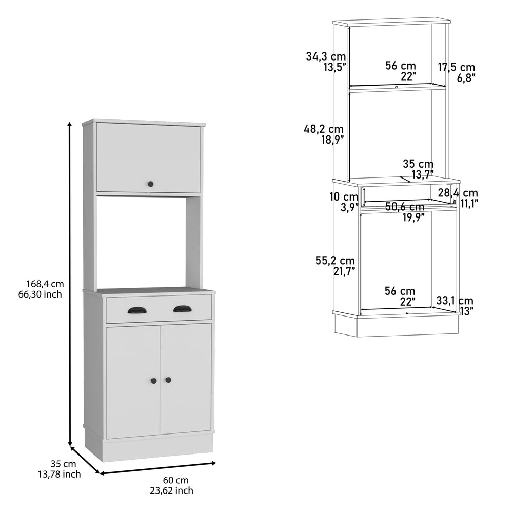 24-Inch Apex Kitchen Pantry Cabinet – Lower Drawer and Cabinet