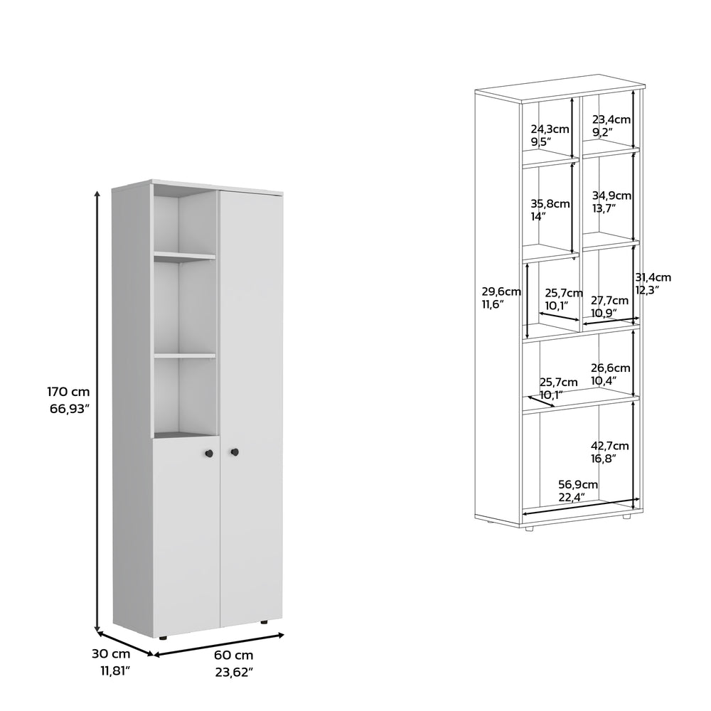 24-Inch Riner Multistotage Furniture with Double Door – Tall Storage Tower