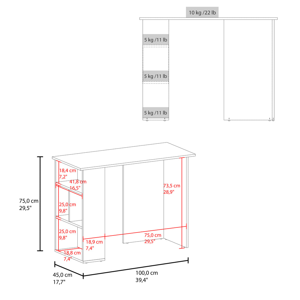 29-Inch Chevak Modern Computer Desk with Integrated Storage & Open Bookcase – Ready-to-Assemble Design