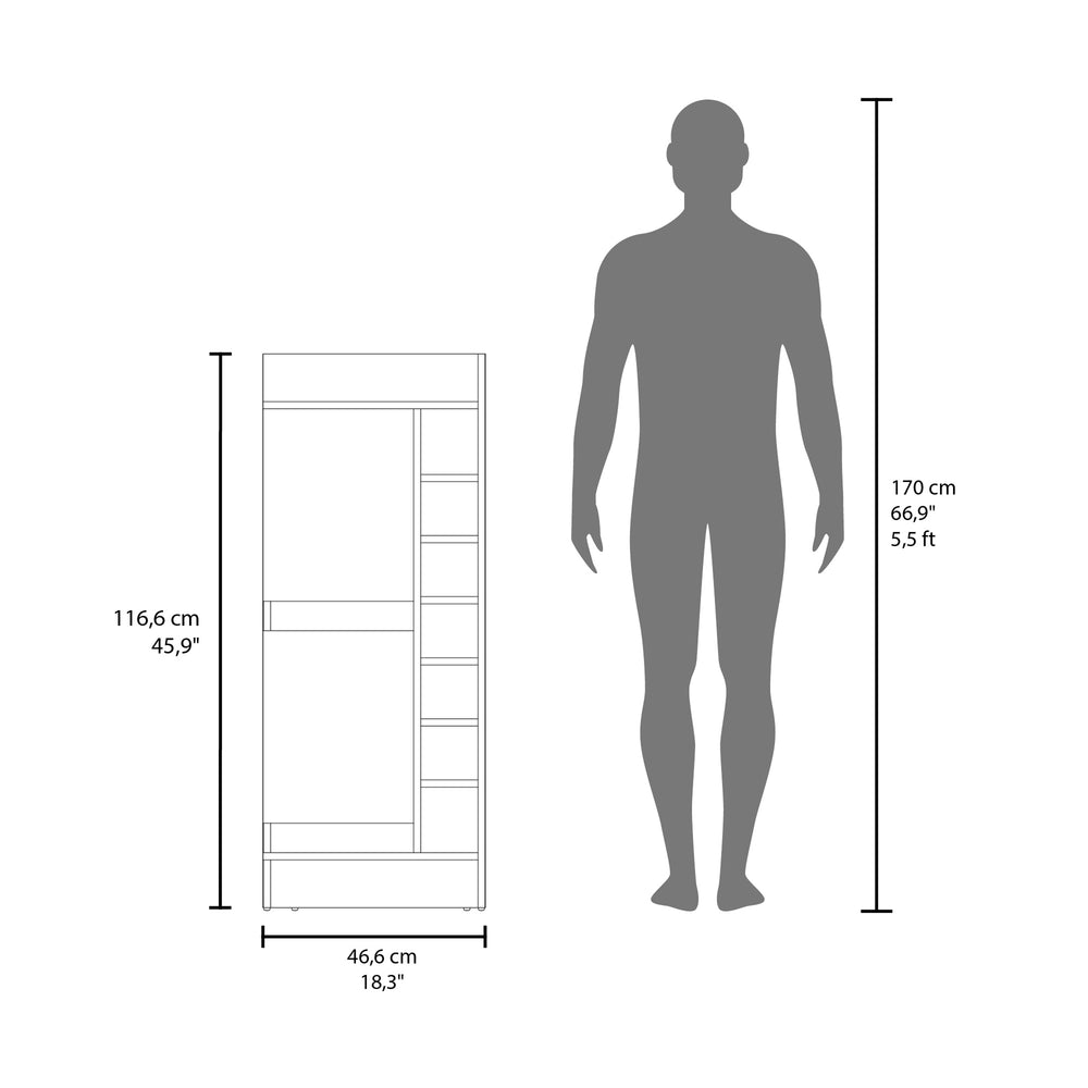 18-Inch Parker Bar Cabinet with 16 Open Shelves – Durable Construction