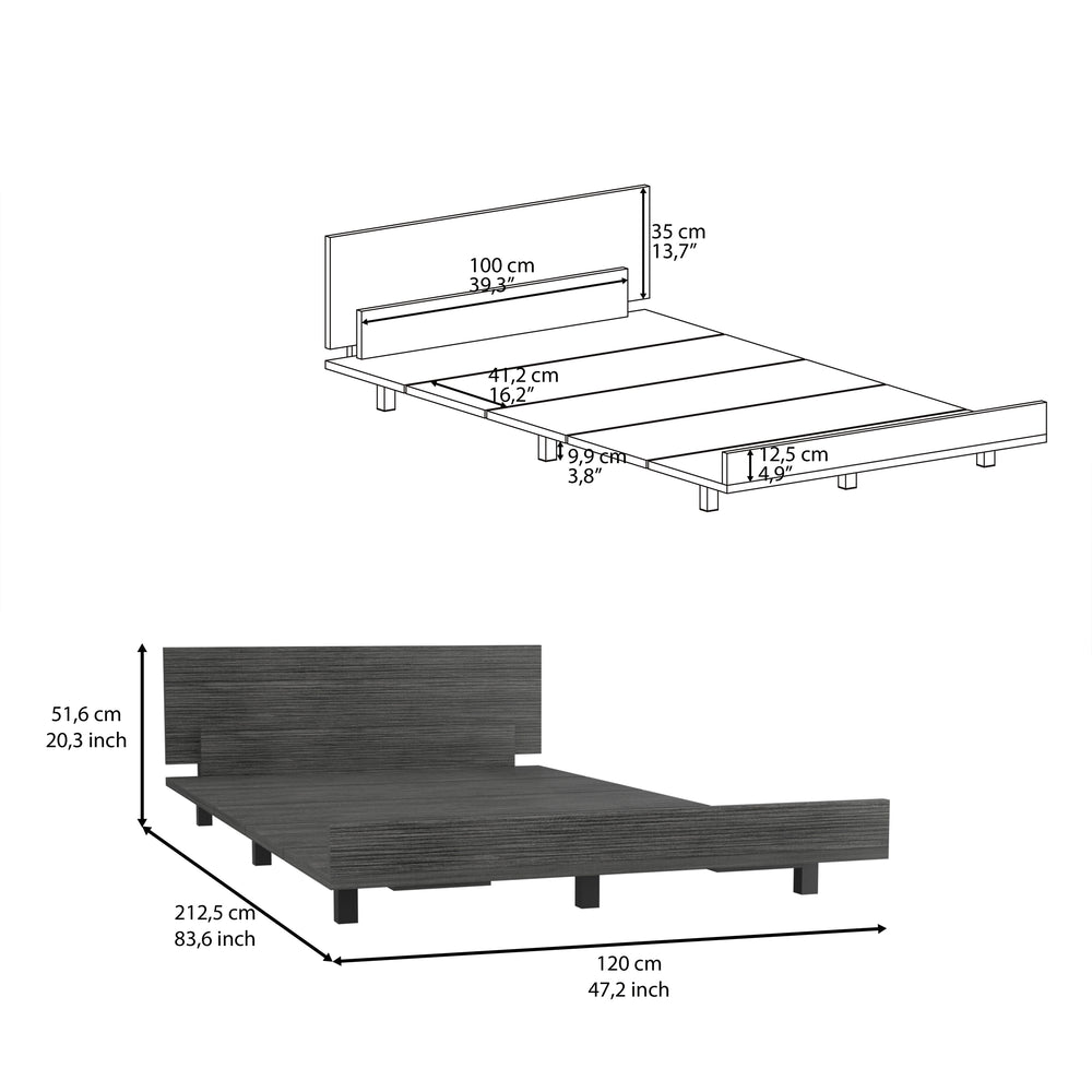 47-Inch Ethereal Twin Bed Furniture – Built-In Slat Support