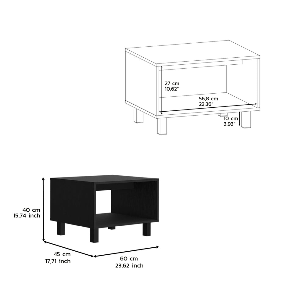 55-Inch Carter Coffee Table – Open Cubby Storage