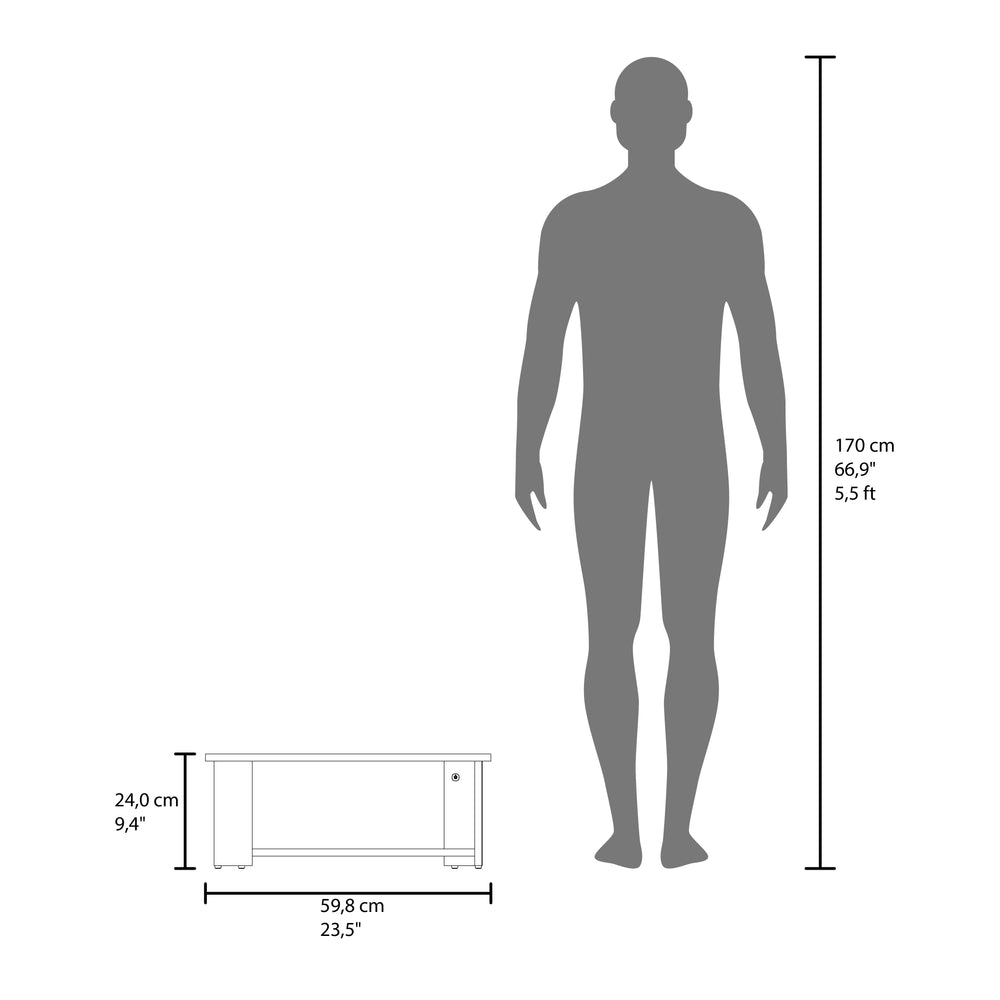 24-Inch Carson Coffee Table with Lower Storage Ledge – Ready-to-Assemble Design