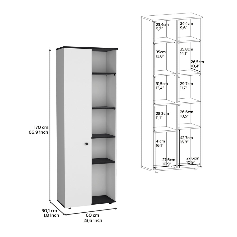 Cary Storage Cabinet with Single Door – Multiple Shelf Levels