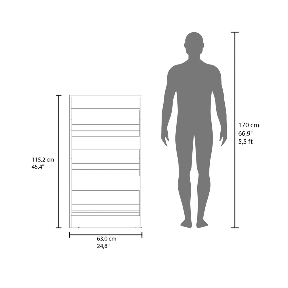 25-Inch Crocker Shoe Storage Cabinet with 3 Open Shelves – Dust-Free Storage
