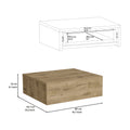 DEPOT E-SHOP Ivor Floating Nightstand, Modern Wall-Mounted Bedside Shelf with Drawer, Macadamia