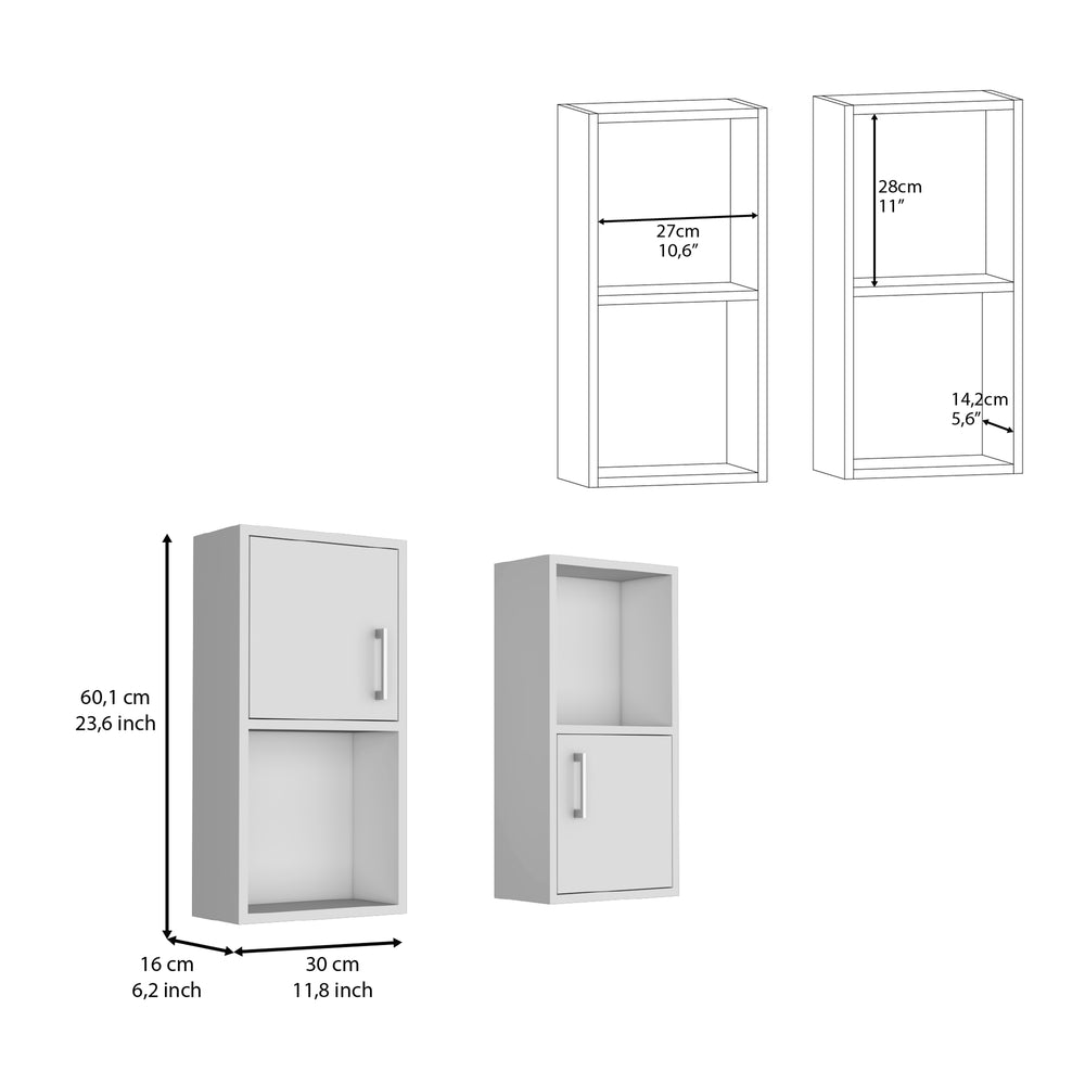 12-Inch Eak Medicine Cabinet with Wall-Mounted and Double Door – Compact Footprint