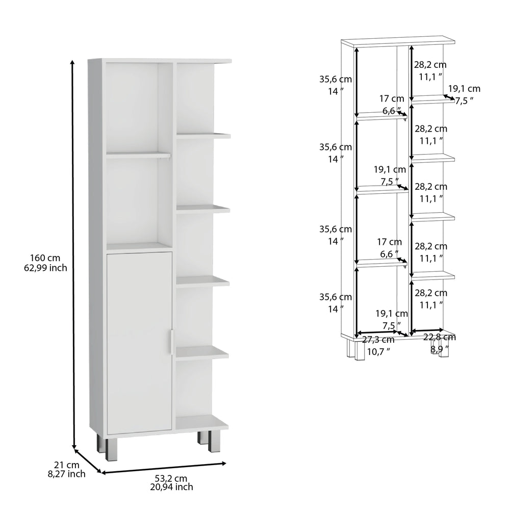 21-Inch Mott Linen Tower Cabinet with 1-Drawer and 7 Open Shelves – Durable Construction