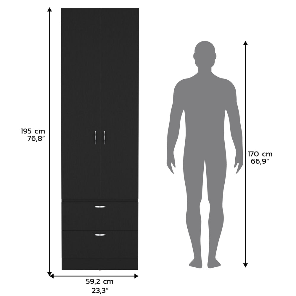 Vico Armoire with 2-Drawer – Durable Construction