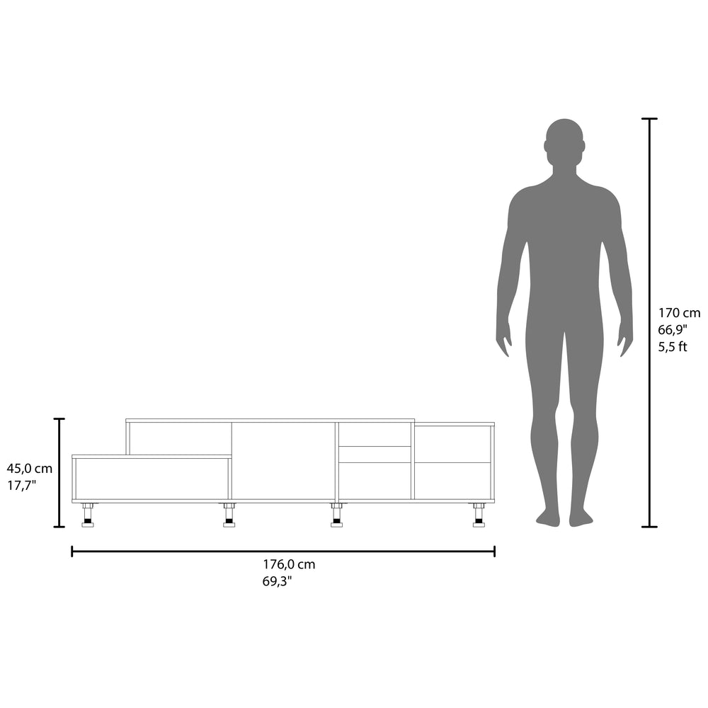 69-Inch Olmitz TV Stand – Durable Construction