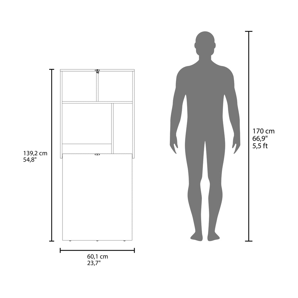 24-Inch Stovall Folding Furniture with 4 Open Shelves – Durable Construction