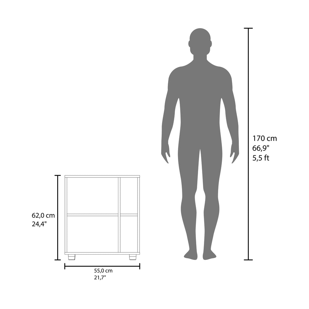 22-Inch Gorman Under Under-Sink Storage Cabinet with Single Door and 3 Open Shelves – Overall Dimensions