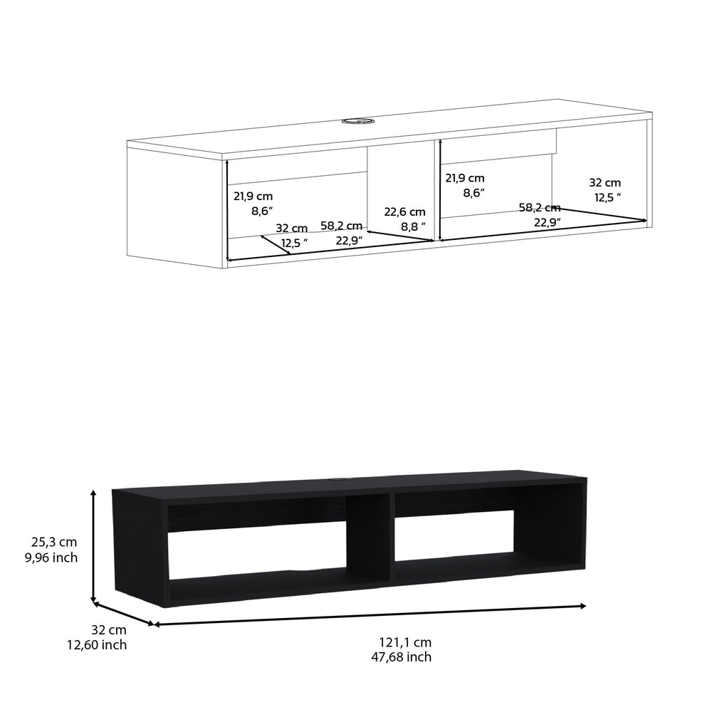 48-Inch Klein FloatingTV TV Stand with Wall-Mounted – Wall-Mounted Floor-Saving Design