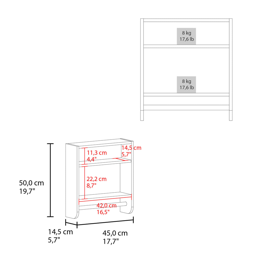 18-Inch Beaver Medicine Cabinet with Single Door and 2 Open Shelves – Compact Bathroom Footprint