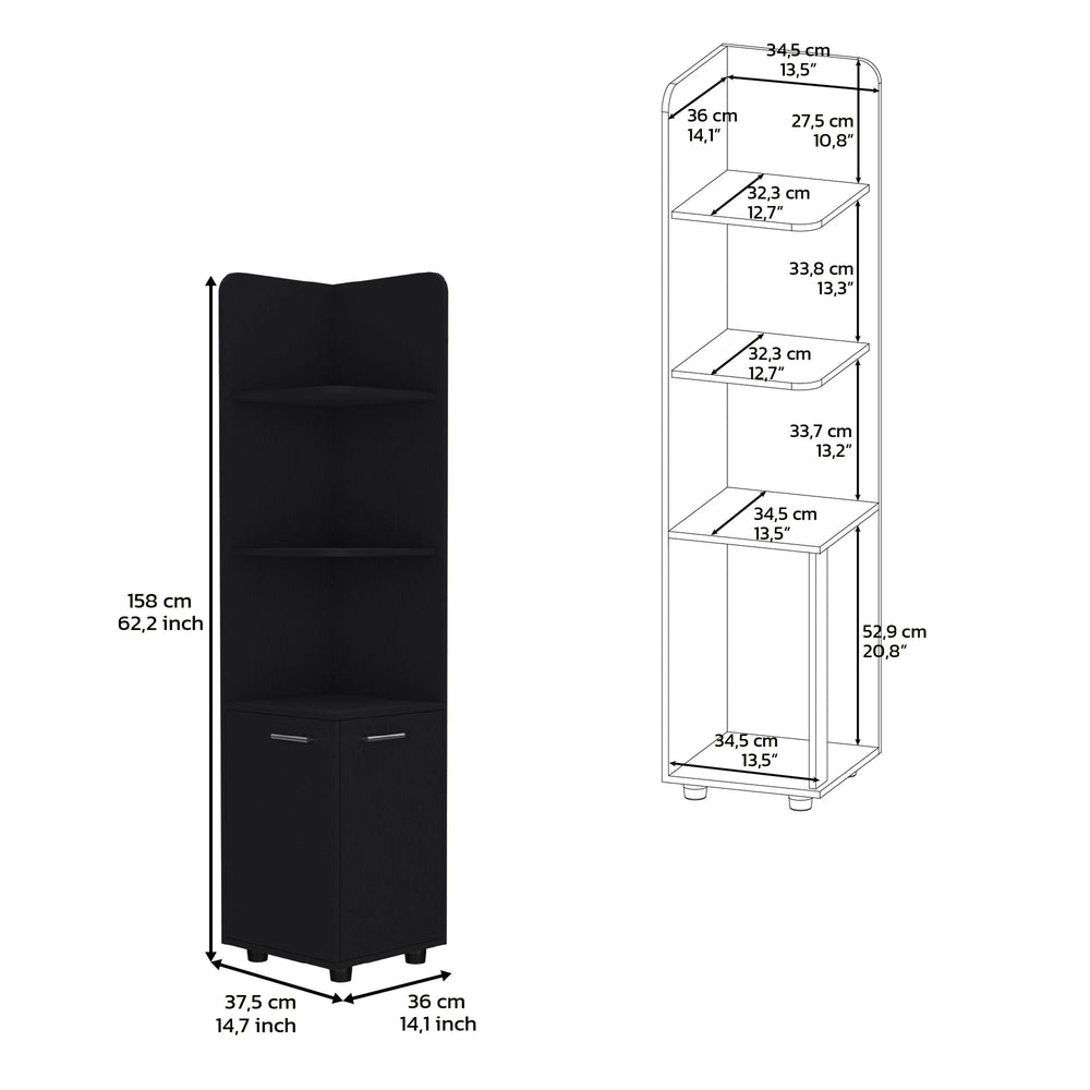 14-Inch Vestal Tall Storage Cabinet – Concealed Cabinet Base