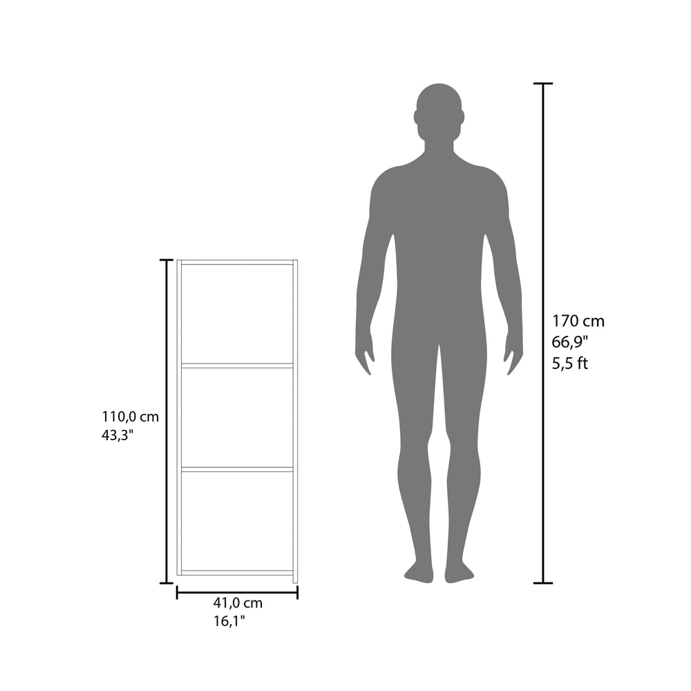 16-Inch Salem Wall Cabinet with Single Door and 3 Open Shelves – Wall-Mount Design