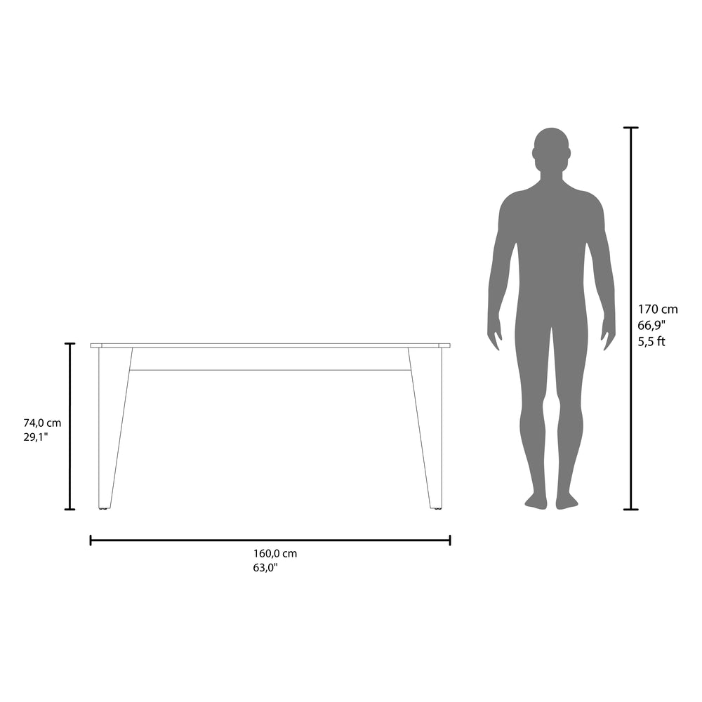Keyes Rectangular Dining Table with a Tapered-Leg Base for Everyday Dining and Entertaining – Durable Construction