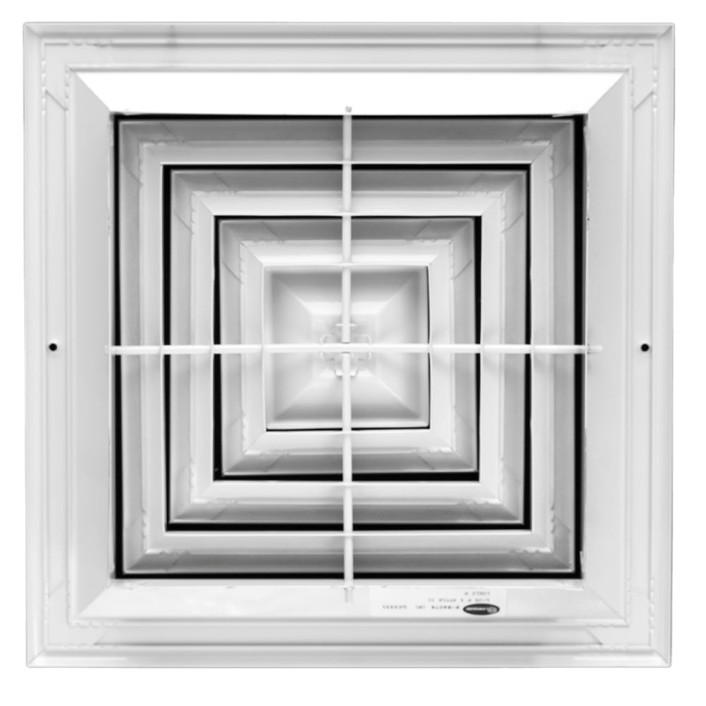 Laminaire 4-Way Square Ceiling Diffuser – Fixed Aluminum HVAC Vent Cover 10X10 W