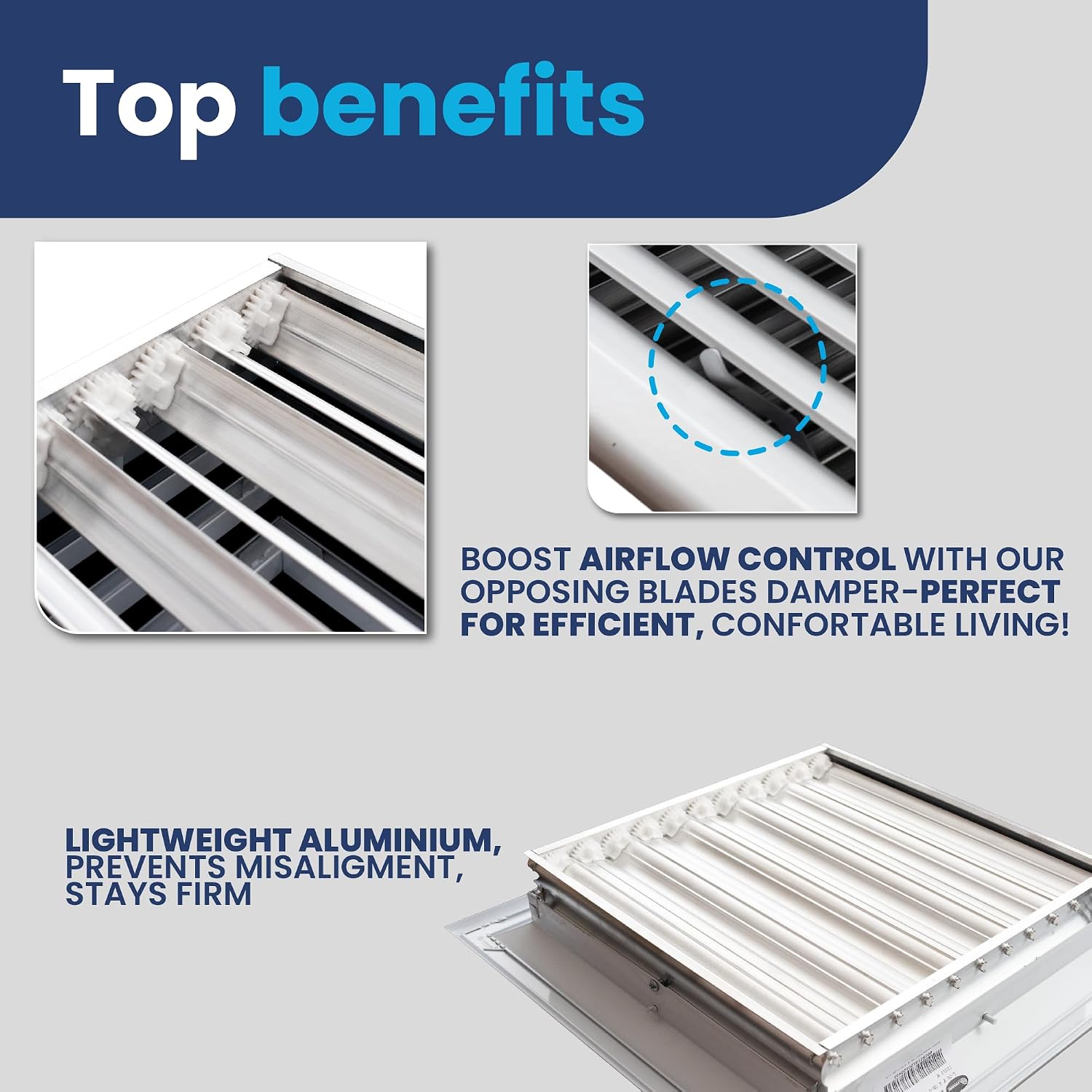 Laminaire 4-Way Square Ceiling Diffuser – Fixed Aluminum HVAC Vent Cover 10X10 W
