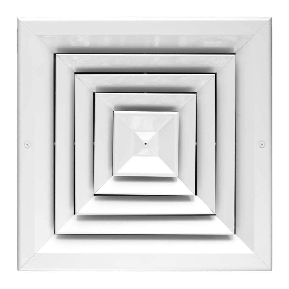 Laminaire 4-Way Square Ceiling Diffuser – Fixed Aluminum HVAC Vent Cover 10X10 W