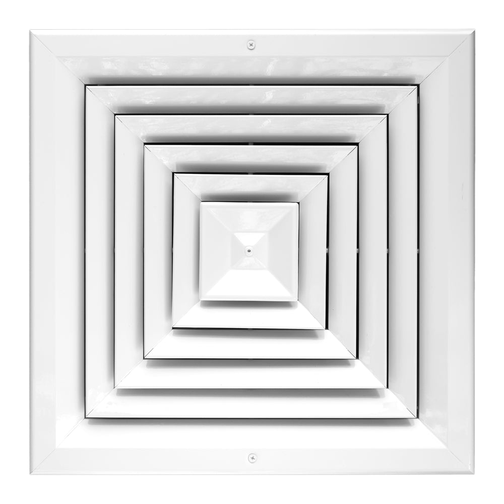 Laminaire 4-Way Square Ceiling Diffuser – Fixed Aluminum HVAC Vent Cover 12X12 W