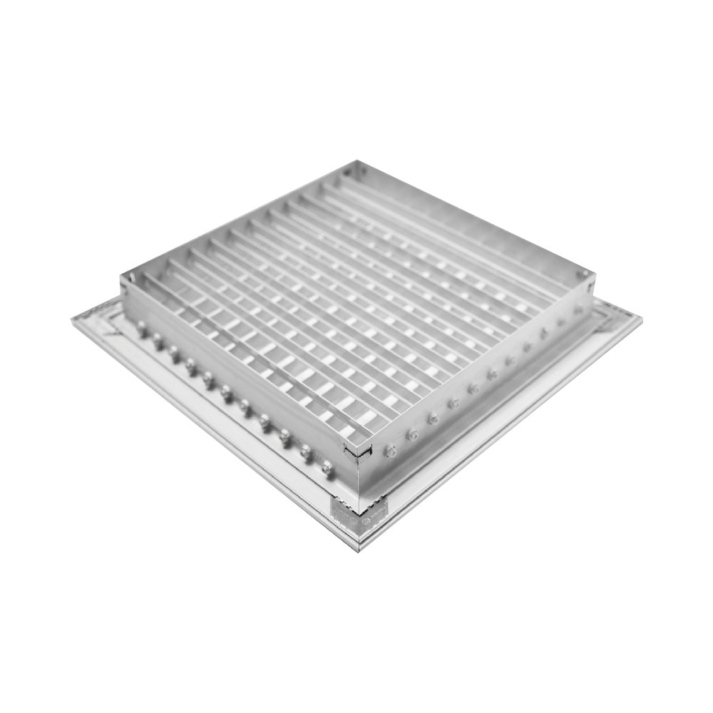 Laminaire Double Deflection Supply Grille – Adjustable Aluminum HVAC Vent Cover 10X10 W