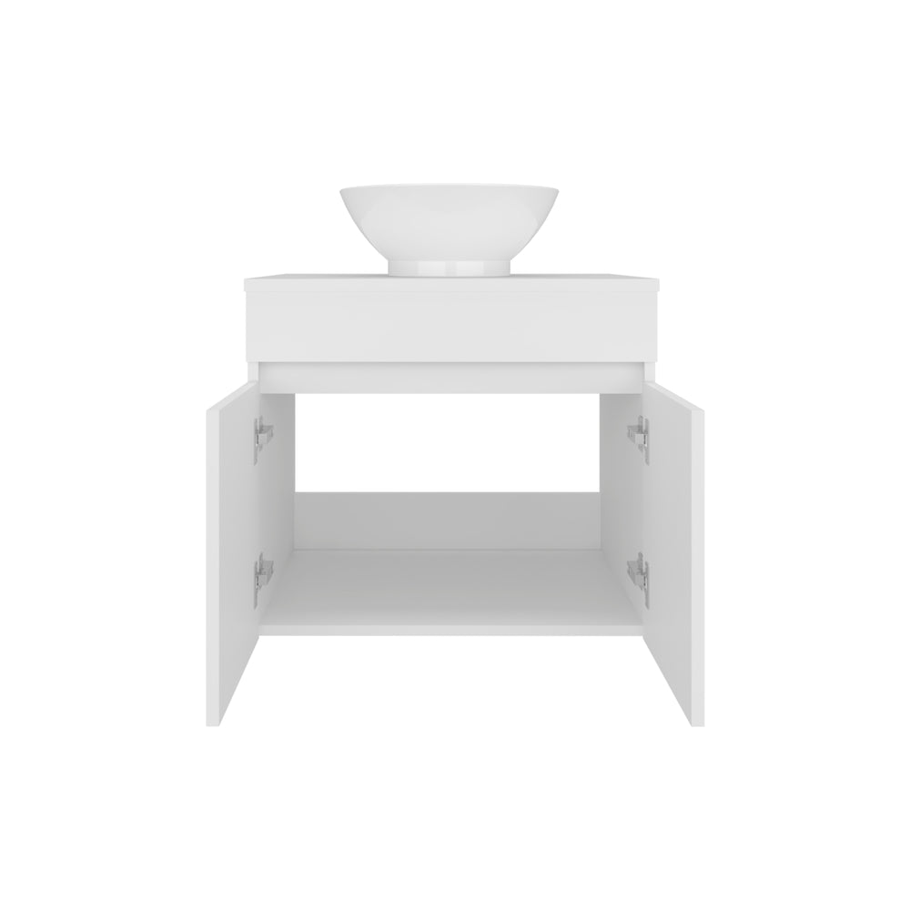 Capac Bathroom Vanity with Cabinet Doors and an Integrated Sink Top, Storage Vanity for Small Bathrooms – Compact Bathroom Vanity