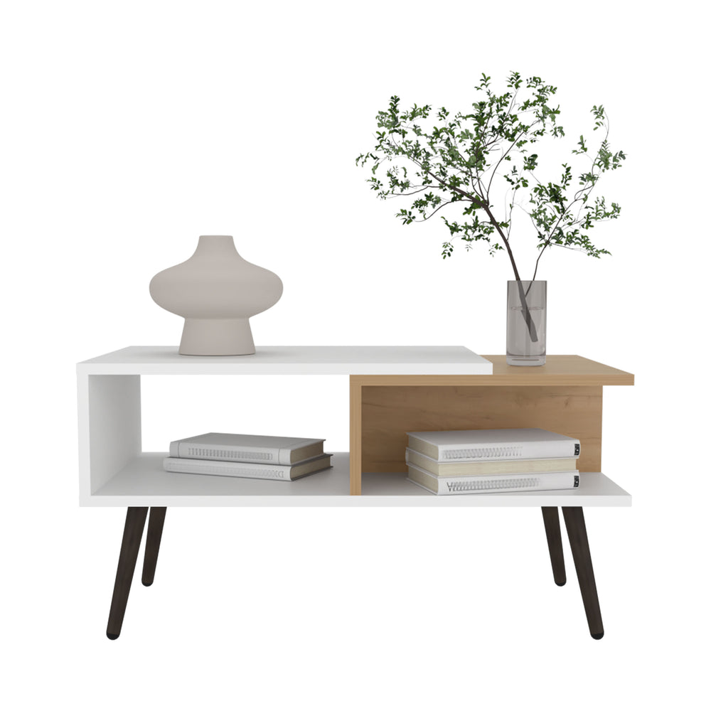 30-Inch Drexel Coffee Table with 2 Open Shelves – Open Storage Shelf