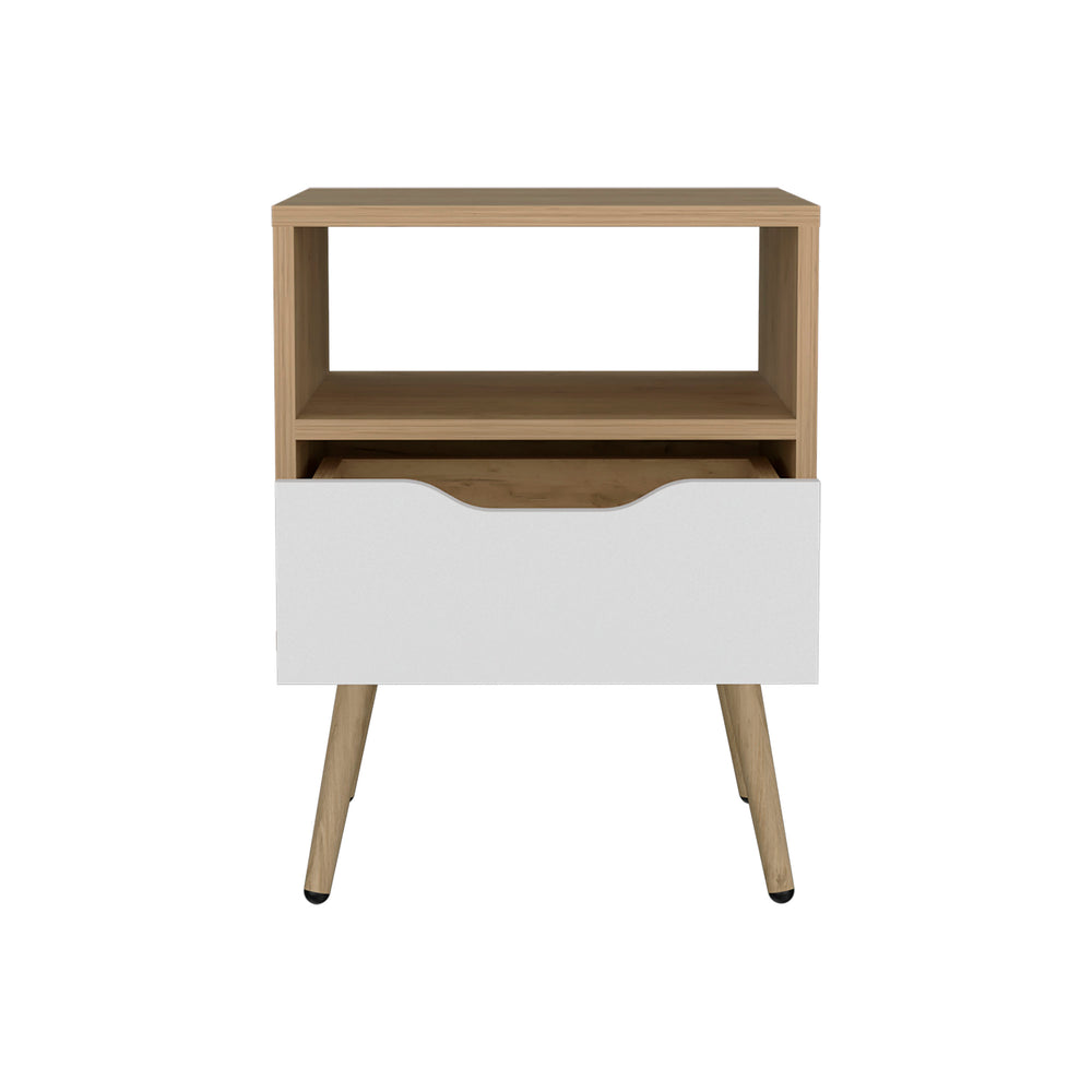 16-Inch Speers Nightstand with 1-Drawer – Open Shelving Storage