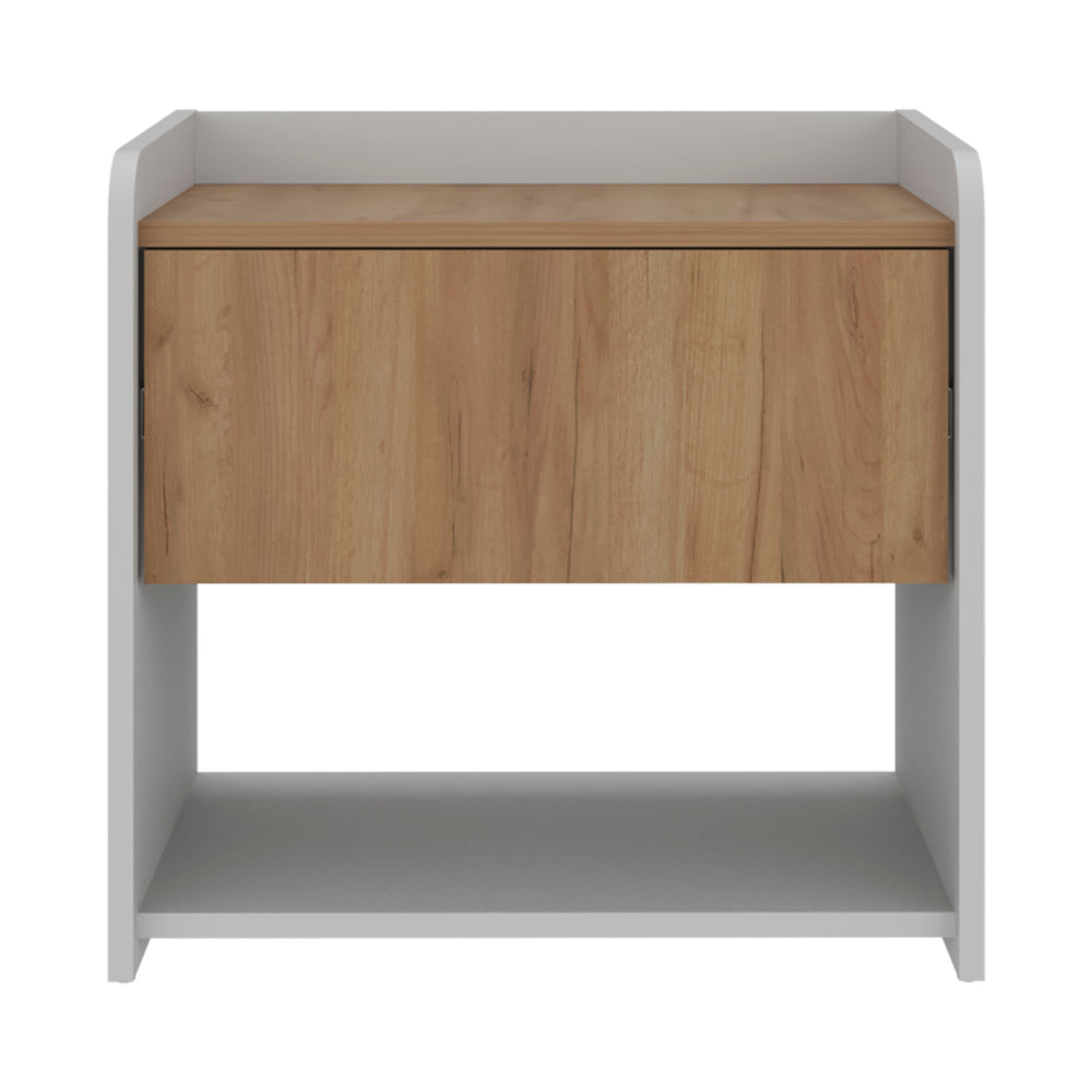 Eaton Nightstand with a Storage Drawer and an Open Shelf for Bedroom Organization and Everyday Essentials – Durable Construction