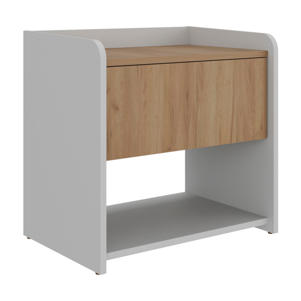 Eaton Nightstand with a Storage Drawer and an Open Shelf for Bedroom Organization and Everyday Essentials – Storage Drawer Plus Open Shelf