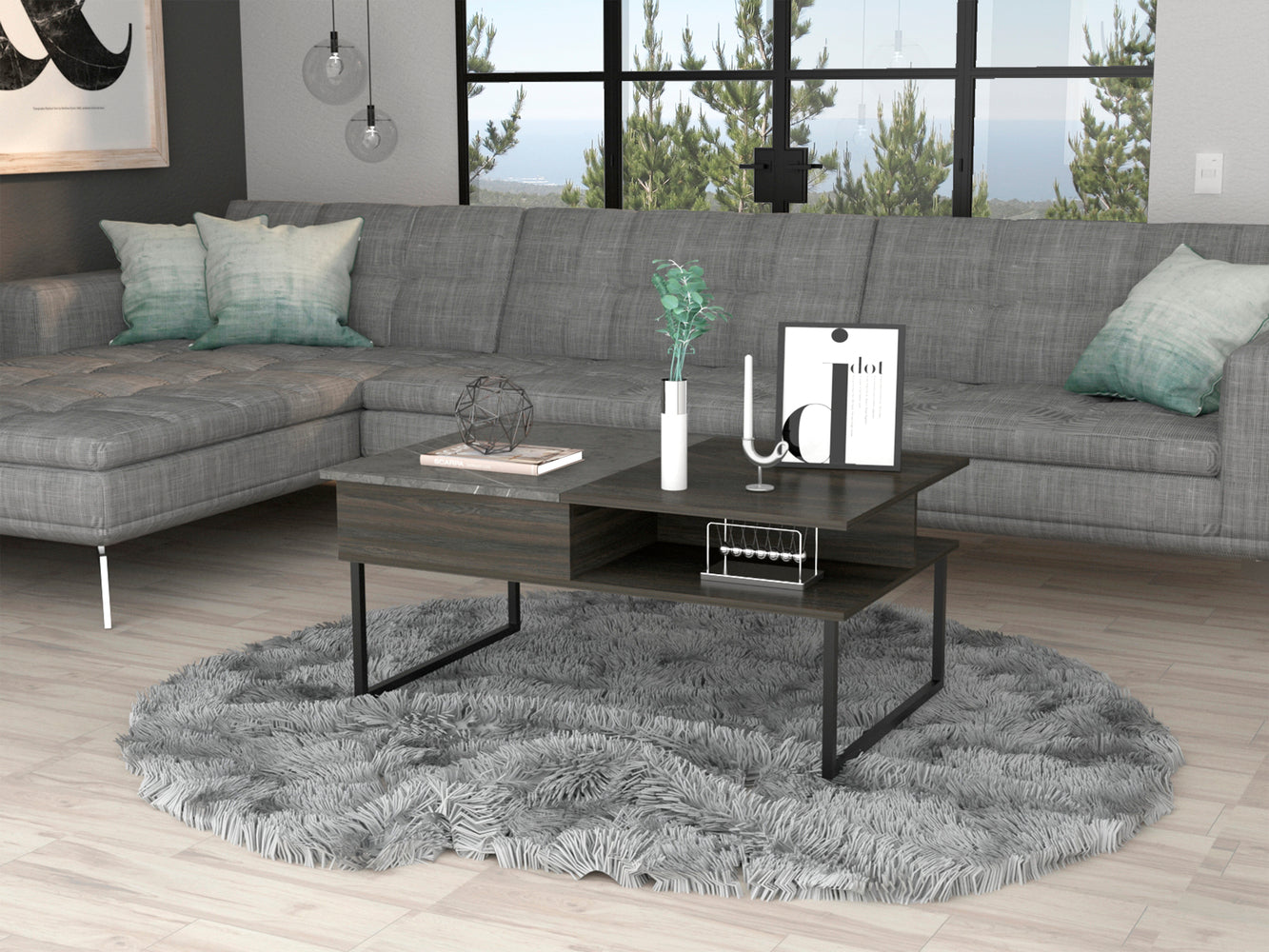 Atlanta Lift Top Coffee Table, One Shelf