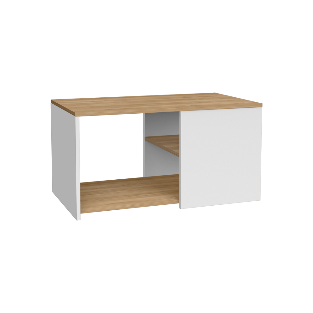 32-Inch Faison Coffee Table with 2 Open Shelves – Practical Tabletop Surface