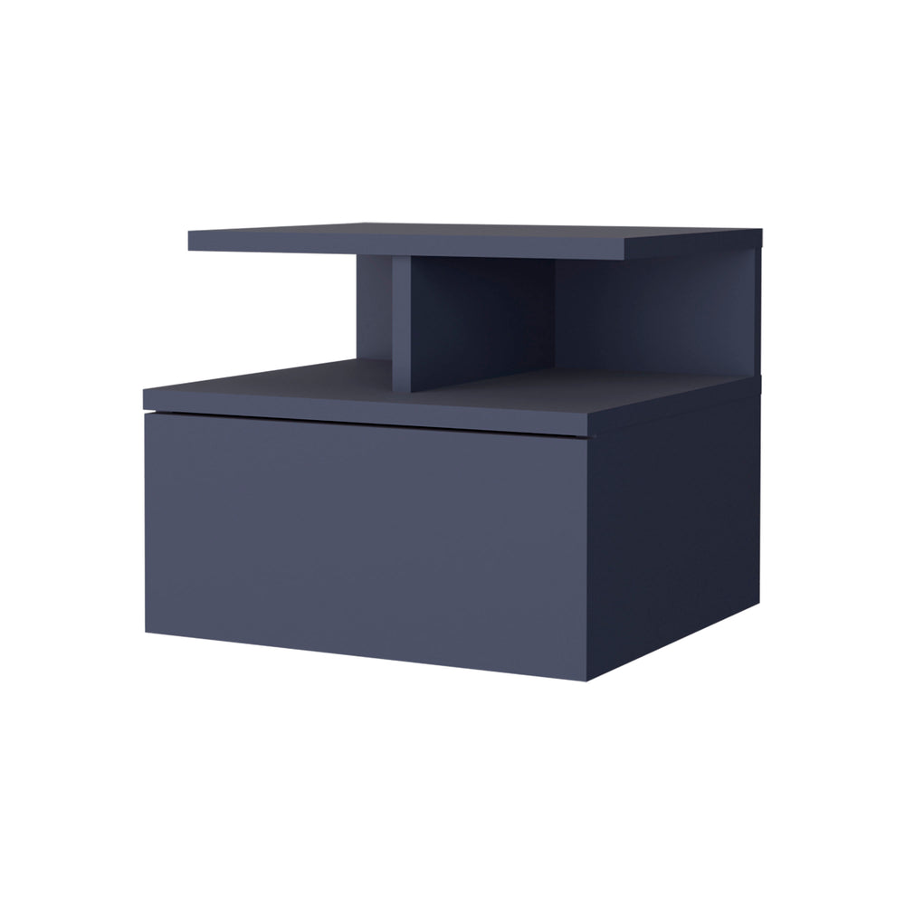 14-Inch Healy Nightstand with 1-Drawer and 2 Open Shelves – Compact Size