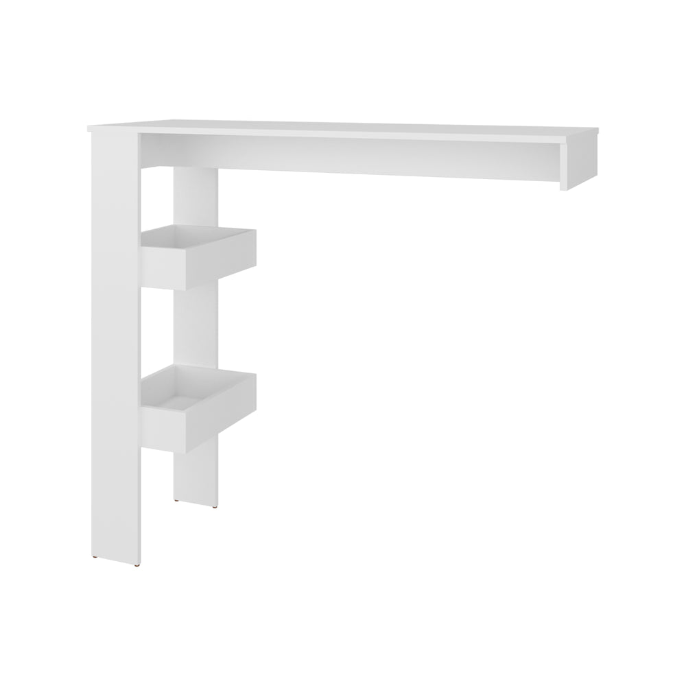 17-Inch Barling Bar Table with 2 Open Shelves – Space-Saving Profile