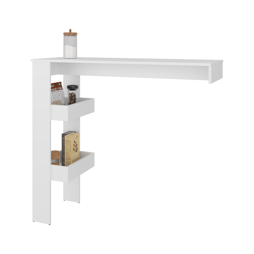 17-Inch Barling Bar Table with 2 Open Shelves – Durable Construction