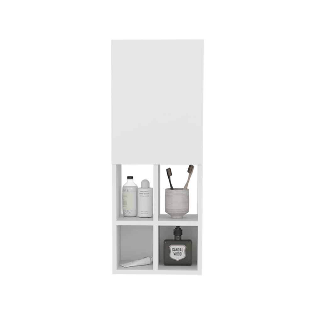 12-Inch Kinta Wall Cabinet with Single Door and 6 Open Shelves – Durable Construction