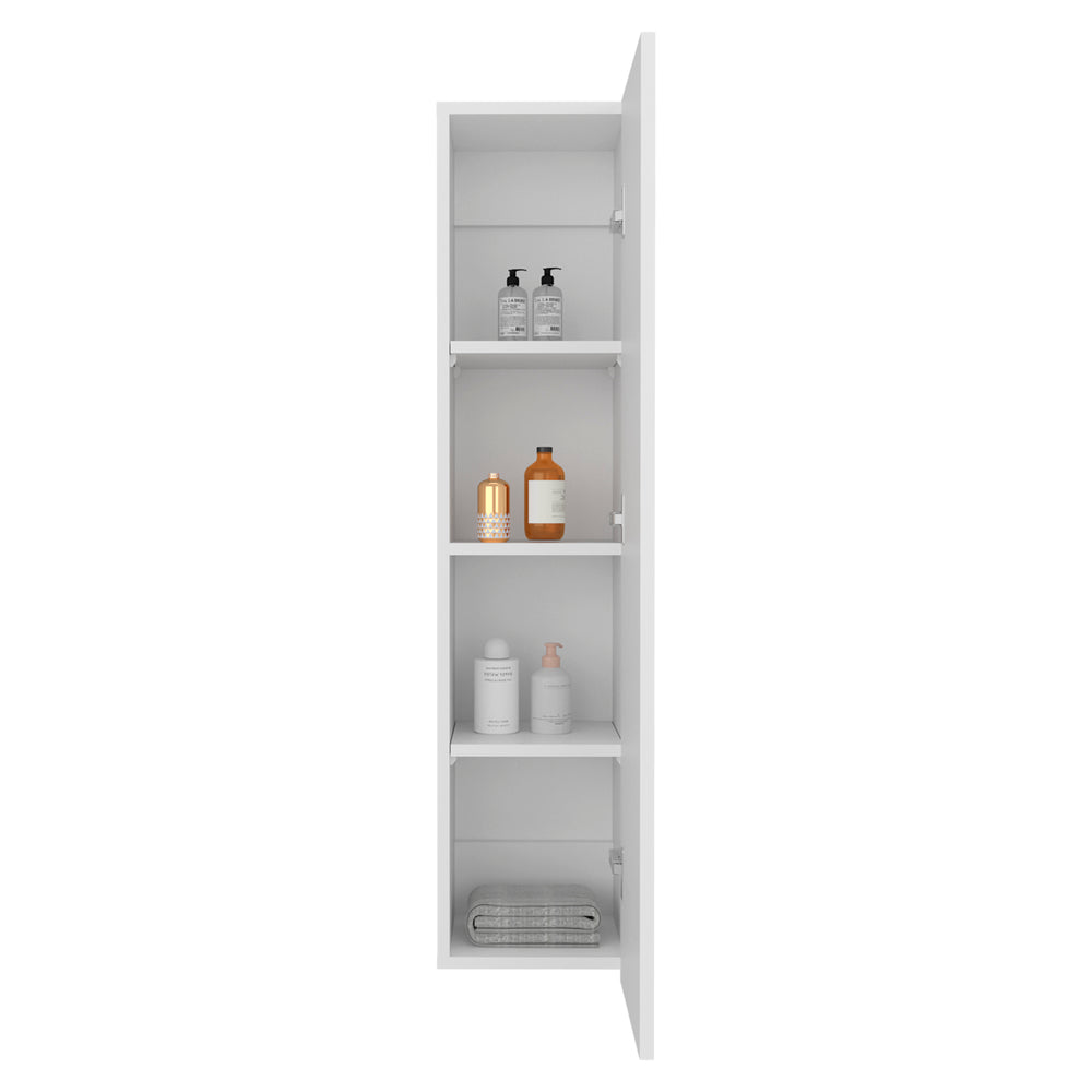 10-Inch Bigelow Wall Cabinet with Single Door and 4 Open Shelves – Full-Height Cabinet Door