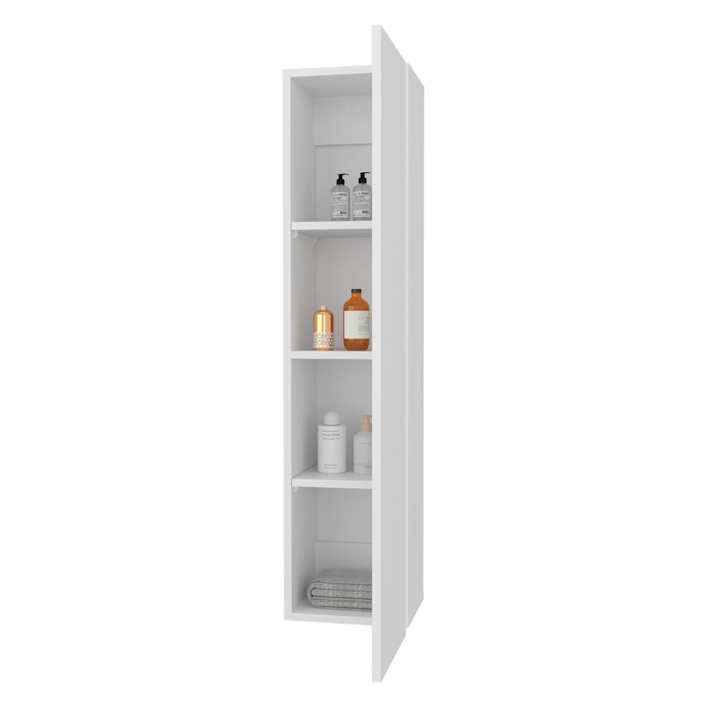 10-Inch Bigelow Wall Cabinet with Single Door and 4 Open Shelves – Sturdy Everyday Build