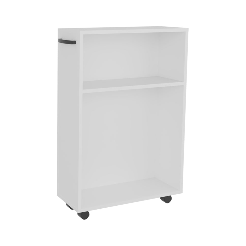 22-Inch Saltillo Furniture with Casters and 2 Open Shelves – Slim Freestanding Footprint