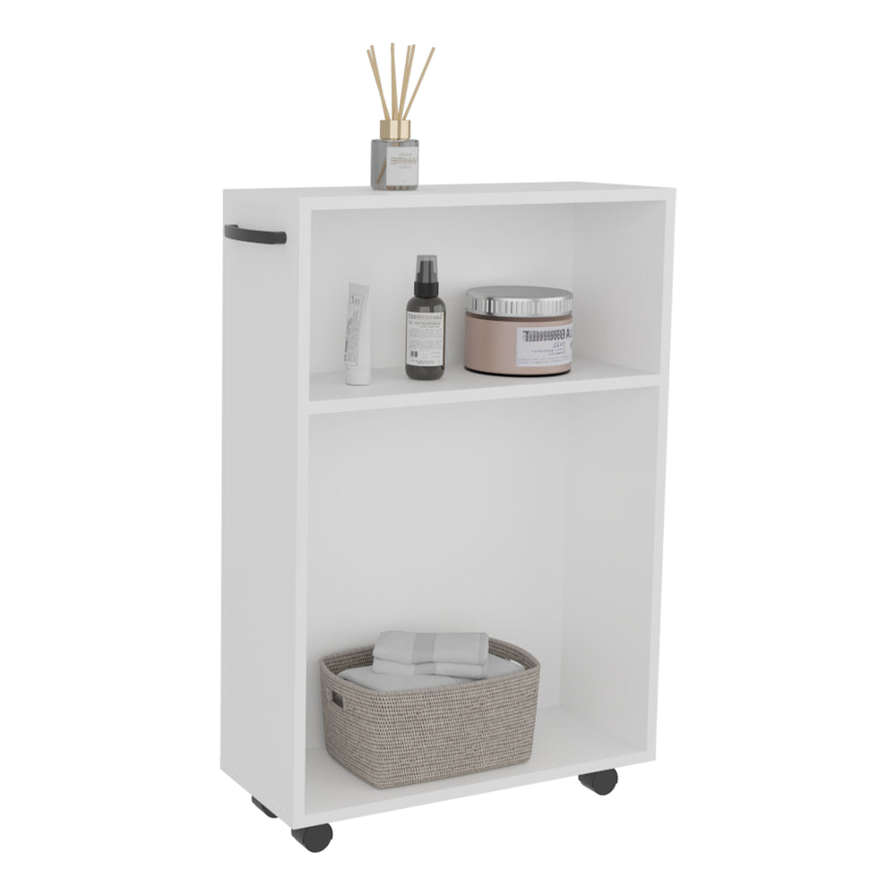 22-Inch Saltillo Furniture with Casters and 2 Open Shelves – Indoor Use And Assembly Required